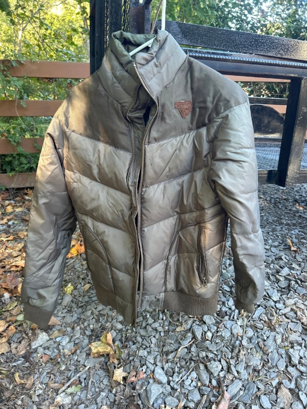 Buffalo David Bitton Men's Down Puffer Jacket Size S Olive